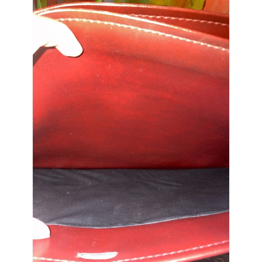 Vintage 80s Monarch Luggage Co Burgundy Slim Portfolio Document Case Bag